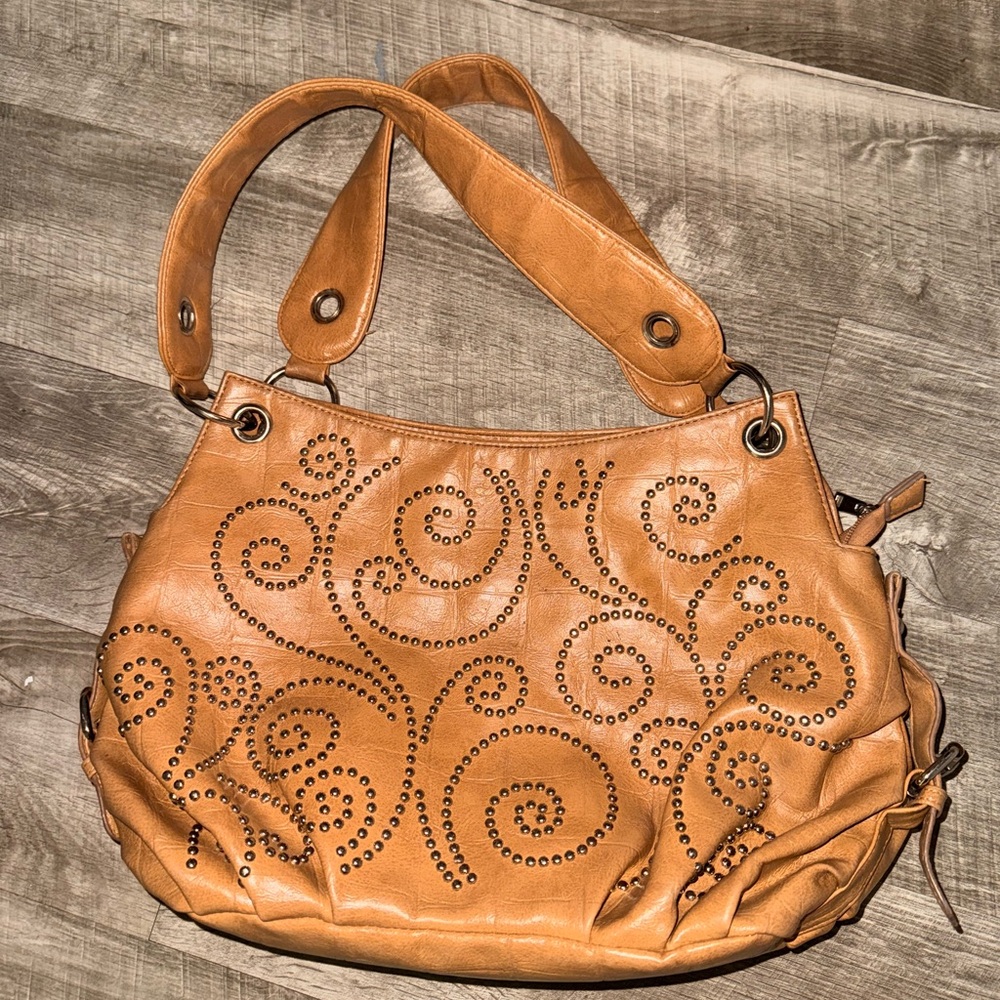 Tan Studded Women's Handbag
